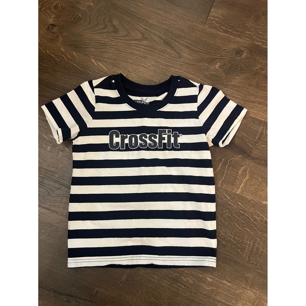 Northern Spirit Kids CrossFit Striped T-Shirt Navy White NS Balder Size‎ 6 Years